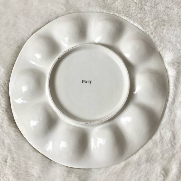 Vintage Italy Hand Painted Egg Plate - Picture 4 of 4